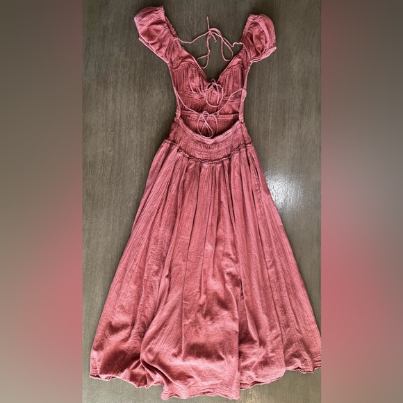 Free People Feeling Bonita Midi Dress Backless Pink Rose XS - Picture 5 of 14